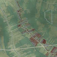 Second close-up of the map of Bayou Blue, Louisiana print showing more streets and buildings