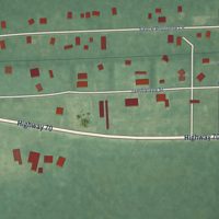Second close-up of the map of Bayou Corne, Louisiana print showing more streets and buildings