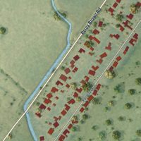 Second close-up of the map of Bayou Country Club, Louisiana print showing more streets and buildings