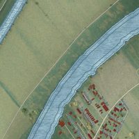 Second close-up of the map of Bayou Vista, Louisiana print showing more streets and buildings