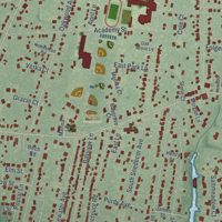 Second close-up of the map of Bayport, New York print showing more streets and buildings