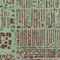 Second close-up of the map of Bayshore Gardens, Florida print showing more streets and buildings