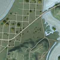 Second close-up of the map of Bayshore, Oregon print showing more streets and buildings