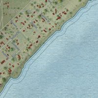 Second close-up of the map of Bayside, Texas print showing more streets and buildings