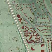 Second close-up of the map of Bayside, Wisconsin print showing more streets and buildings