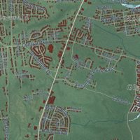 Second close-up of the map of Bayville, New Jersey print showing more streets and buildings