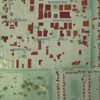 Second close-up of the map of Baywood, New York print showing more streets and buildings