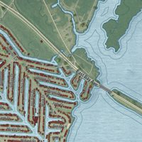 Second close-up of the map of Beach Haven West, New Jersey print showing more streets and buildings