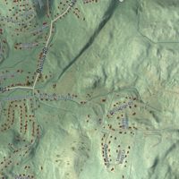 Second close-up of the map of Beacon Falls, Connecticut print showing more streets and buildings