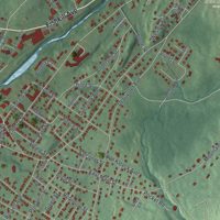Second close-up of the map of Beacon, New York print showing more streets and buildings