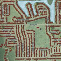 Second close-up of the map of Beacon Square, Florida print showing more streets and buildings