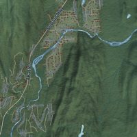 Second close-up of the map of Bear Creek, Alaska print showing more streets and buildings