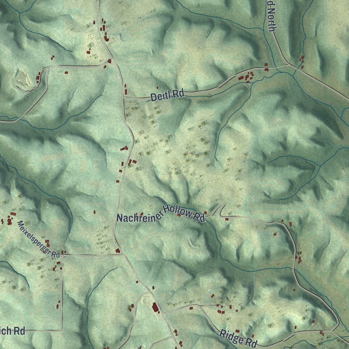 Second close-up of the map of Bear Creek, Sauk County, Wisconsin print showing more streets and buildings