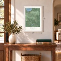 Bear Lake, Manistee County, Michigan map, 12 x 18 inch print in a white frame in an entryway