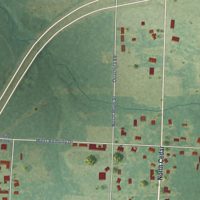 Second close-up of the map of Bearden, Arkansas print showing more streets and buildings