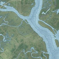 Second close-up of the map of Beaufort, South Carolina print showing more streets and buildings