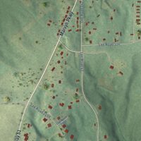 Second close-up of the map of Beauregard, Alabama print showing more streets and buildings