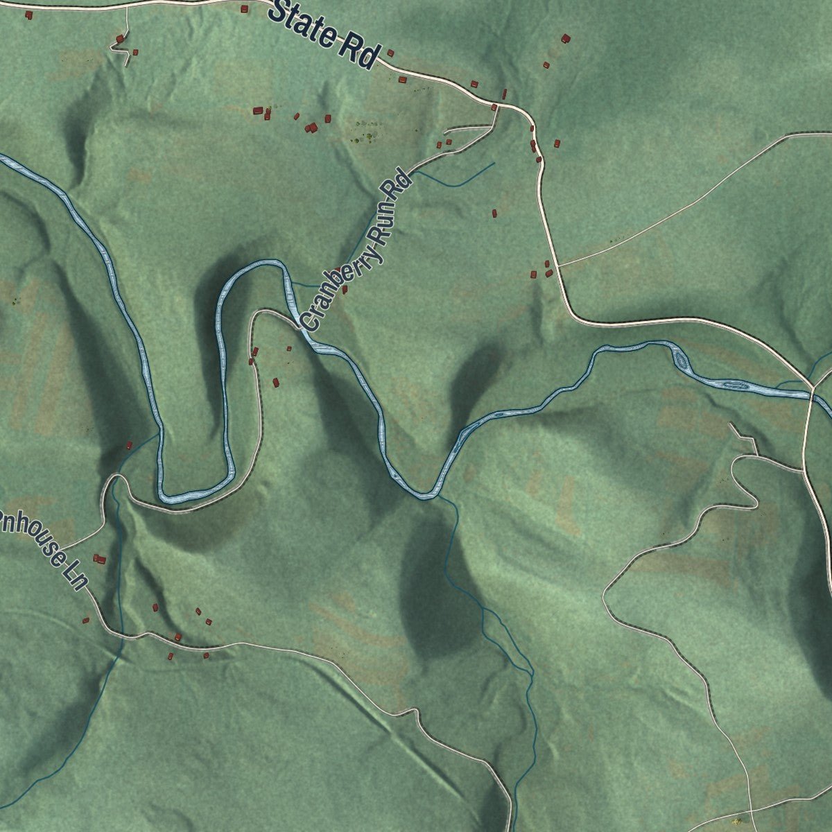 Second close-up of the map of Beaver, Columbia County, Pennsylvania print showing more streets and buildings