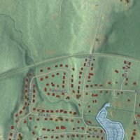 Second close-up of the map of Beaver Dam Lake, New York print showing more streets and buildings