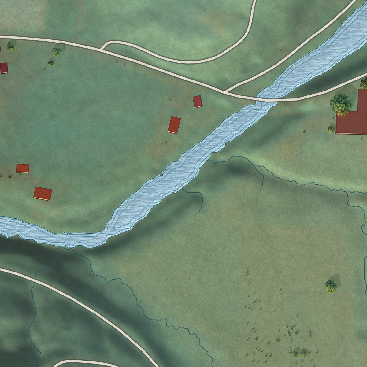 Second close-up of the map of Beaver, Oregon print showing more streets and buildings