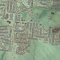 Second close-up of the map of Beavercreek, Ohio print showing more streets and buildings