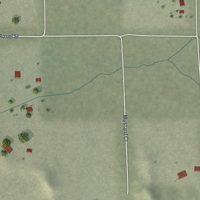 Second close-up of the map of Beaverdam, Nevada print showing more streets and buildings