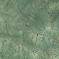 Second close-up of the map of Beaverdam, Virginia print showing more streets and buildings