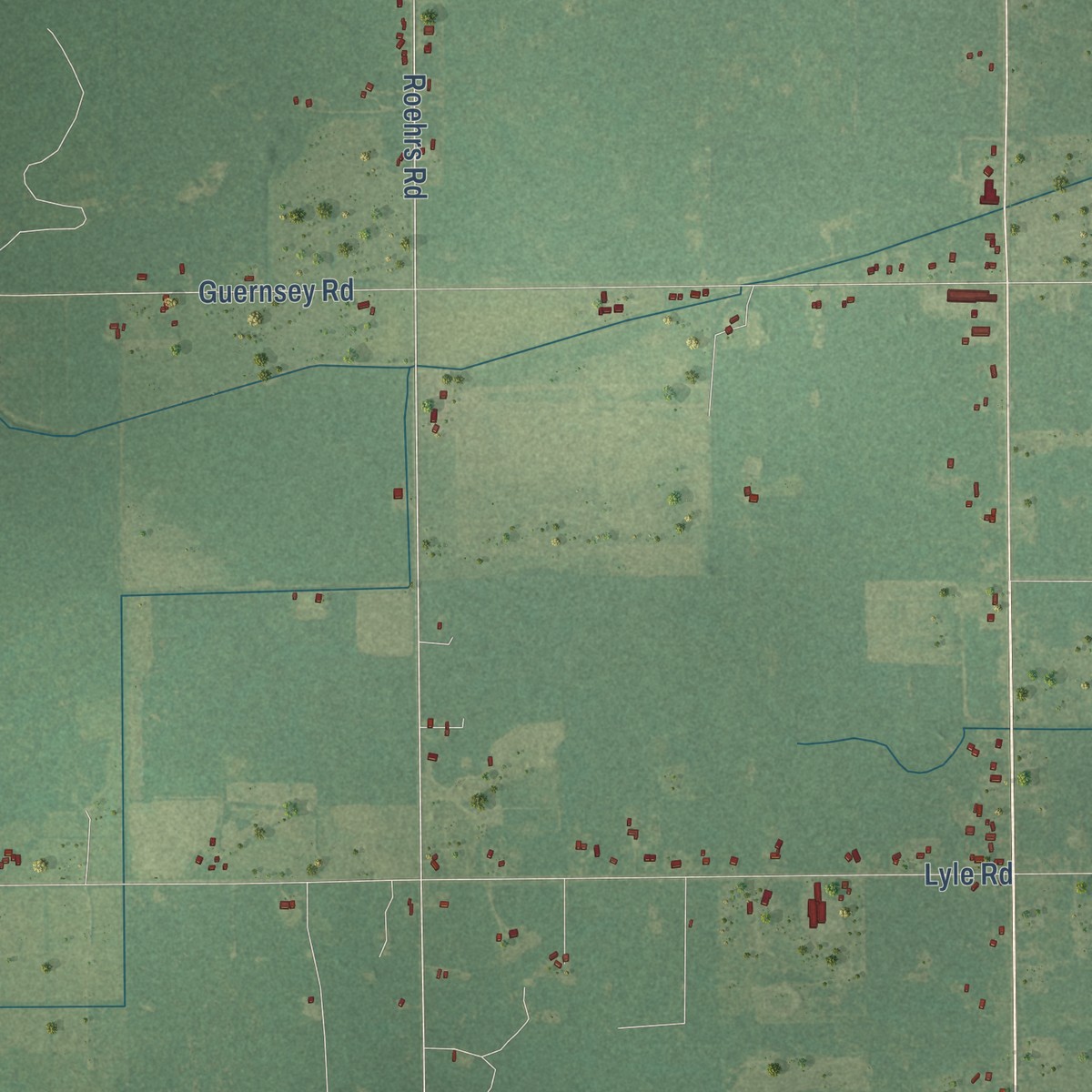 Second close-up of the map of Beaverton Township, Michigan print showing more streets and buildings