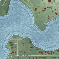 Second close-up of the map of Beaverton, Michigan print showing more streets and buildings