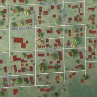 Second close-up of the map of Beckemeyer, Illinois print showing more streets and buildings