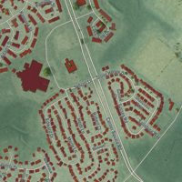 Second close-up of the map of Beckett, New Jersey print showing more streets and buildings