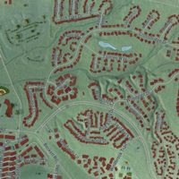 Second close-up of the map of Beckett Ridge, Ohio print showing more streets and buildings