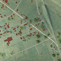 Second close-up of the map of Beckville, Texas print showing more streets and buildings
