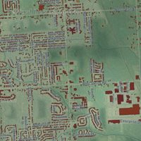 Second close-up of the map of Bedford, Monroe County, Michigan print showing more streets and buildings