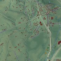 Second close-up of the map of Bedminster, New Jersey print showing more streets and buildings
