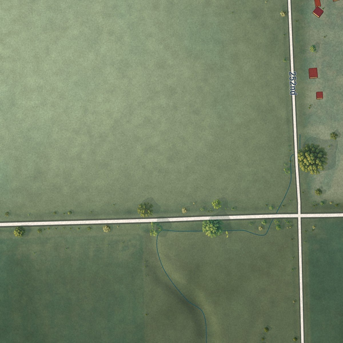 Second close-up of the map of Bee, Nebraska print showing more streets and buildings