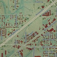 Second close-up of the map of Beebe, Arkansas print showing more streets and buildings