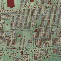 Second close-up of the map of Beech, Michigan print showing more streets and buildings