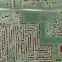 Second close-up of the map of Beecher, Michigan print showing more streets and buildings