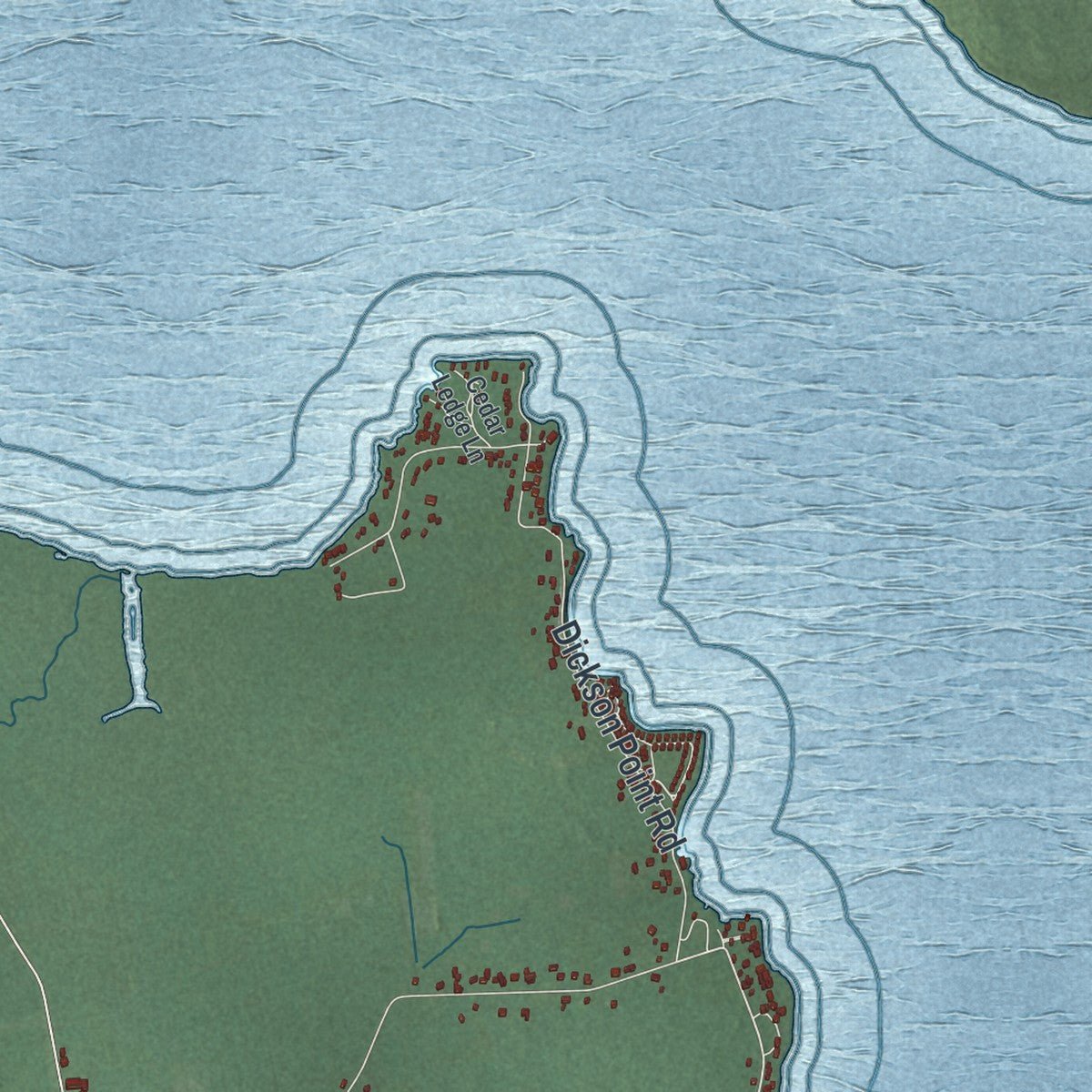 Second close-up of the map of Beekmantown, New York print showing more streets and buildings