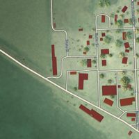 Second close-up of the map of Beemer, Nebraska print showing more streets and buildings