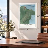Beesleys Point, New Jersey map, 18 x 24 inch print in a white frame in a home office