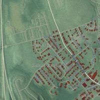 Second close-up of the map of Bel Air, Maryland print showing more streets and buildings