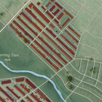 Second close-up of the map of Belair-Edison, Maryland print showing more streets and buildings