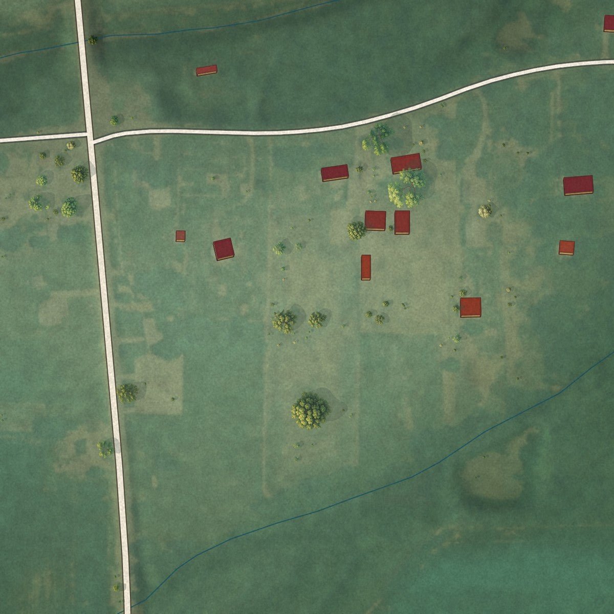 Second close-up of the map of Belcher, Louisiana print showing more streets and buildings