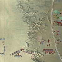 Second close-up of the map of Belen, New Mexico print showing more streets and buildings