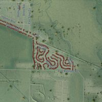 Second close-up of the map of Belgrade, Montana print showing more streets and buildings