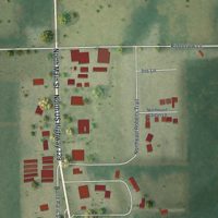 Second close-up of the map of Bell, Florida print showing more streets and buildings