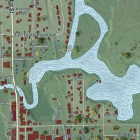 Second close-up of the map of Bellaire, Michigan print showing more streets and buildings