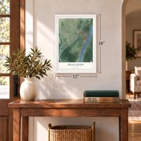 Belle Chasse, Louisiana map, 12 x 18 inch print in a white frame in an entryway